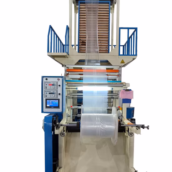 Vollautomatische Hochgeschwindigkeits-PE-Poly-Kunststoff-Nylon-Gummifolie Pbat PLA biologisch abbaubare LDPE-Schichtfolienblasmaschine Blasfolienextruder Folienblasmaschine